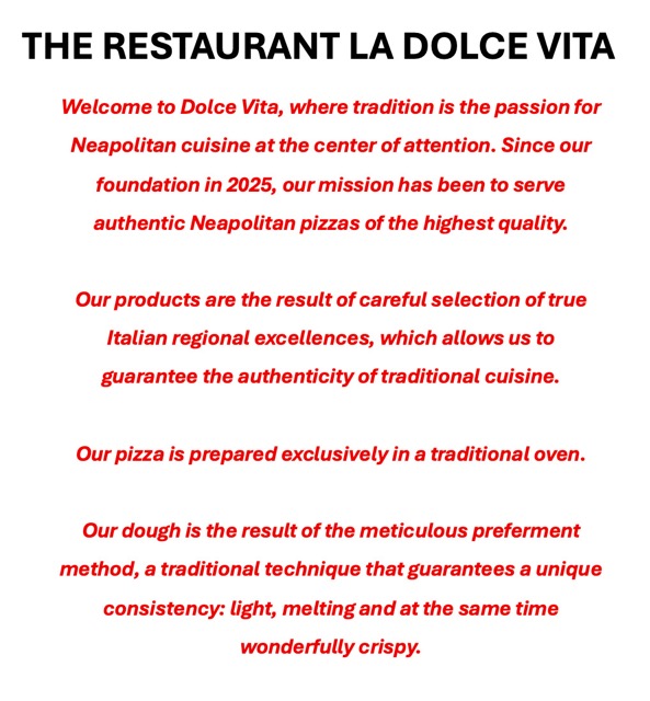 Ristorante La Dolce Vita interior